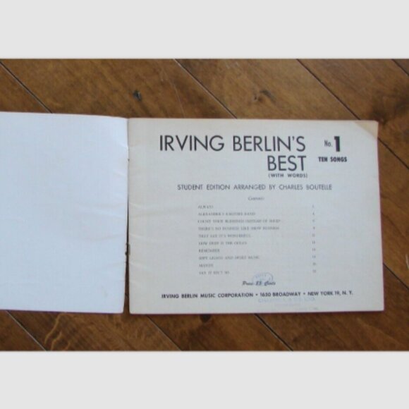 Irving Berlin's No. 1 Beginner Piano Sheet Music Best Student Edition With Words - Picture 2 of 5